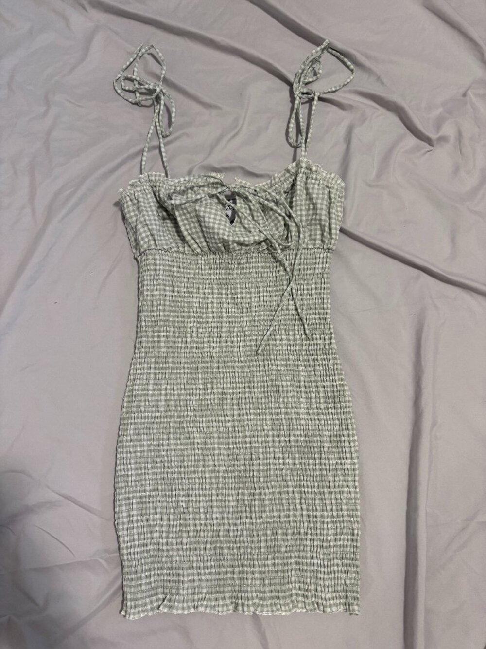 Princess Polly Green Gingham Mini Dress - size us 2